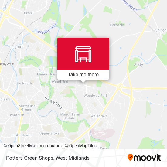 Potters Green Shops map