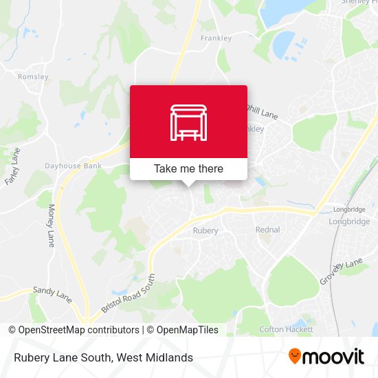 Rubery Lane South map