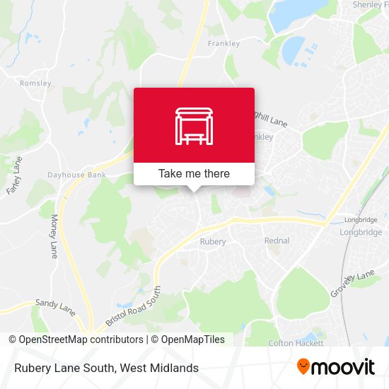 Rubery Lane South map