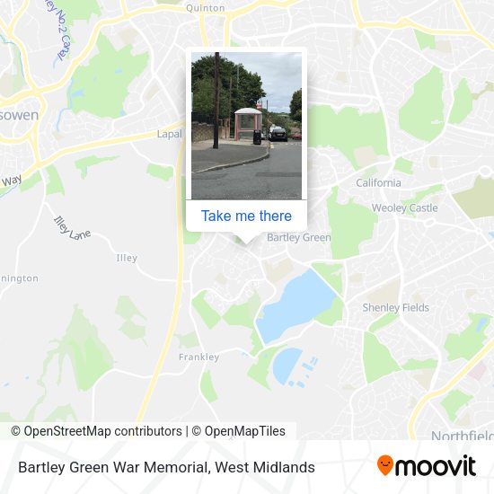 Bartley Green War Memorial map