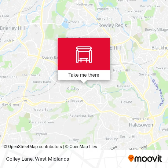 Colley Lane map