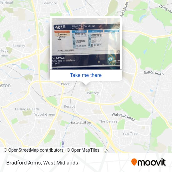 Bradford Arms map