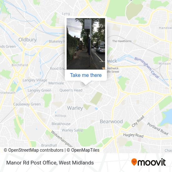 Manor Rd Post Office map
