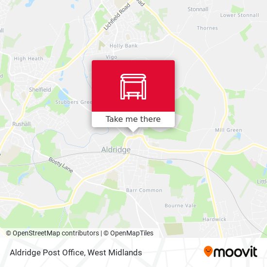 Aldridge Post Office map