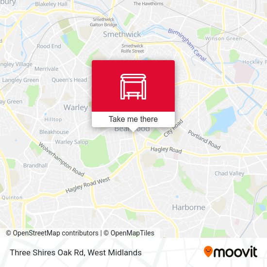 Three Shires Oak Rd map