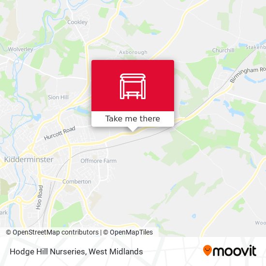 Hodge Hill Nurseries map