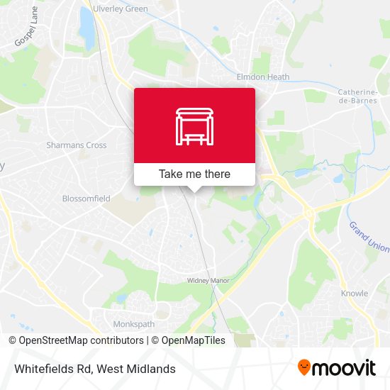 Whitefields Rd map