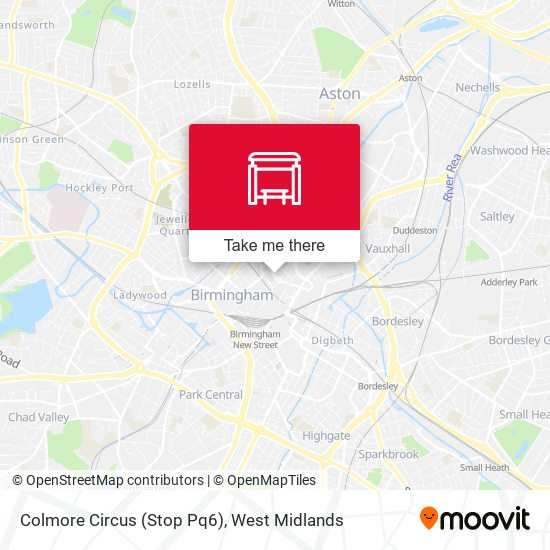 Colmore Circus (Stop Pq6) map