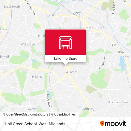 Hall Green School map
