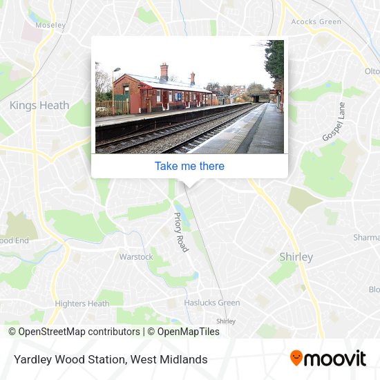 Yardley Wood Station map