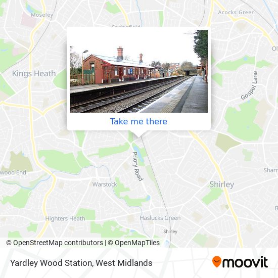 Yardley Wood Station map