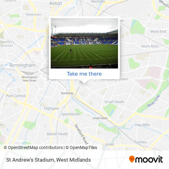 St Andrew's Stadium map