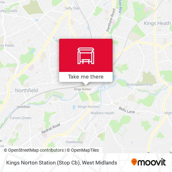 Kings Norton Station (Stop Cb) map