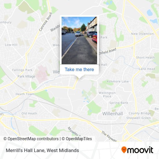Merrill's Hall Lane map