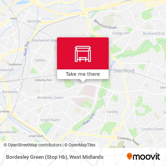 Bordesley Green (Stop Hb) map