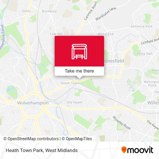 Heath Town Park map
