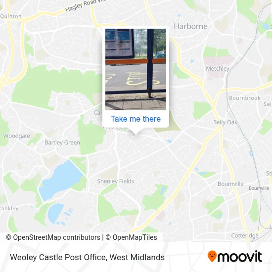 Weoley Castle Post Office map