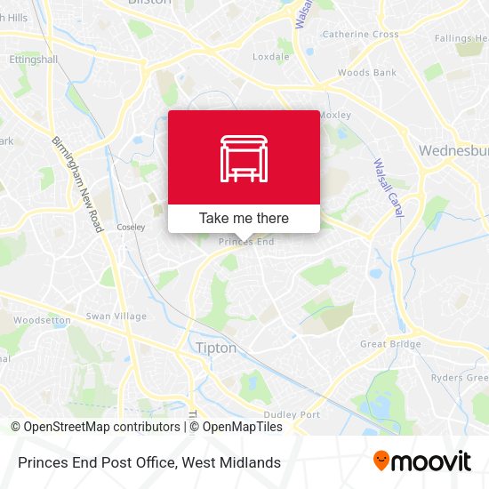 Princes End Post Office map