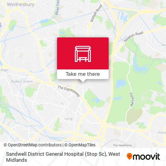 Sandwell District General Hospital (Stop Sc) map