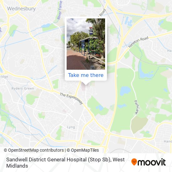 Sandwell District General Hospital (Stop Sb) map