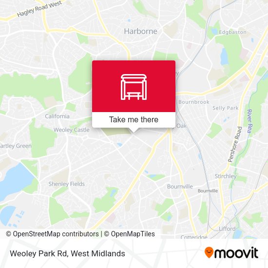 Weoley Park Rd map