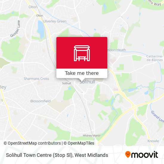 Solihull Town Centre (Stop Sl) map