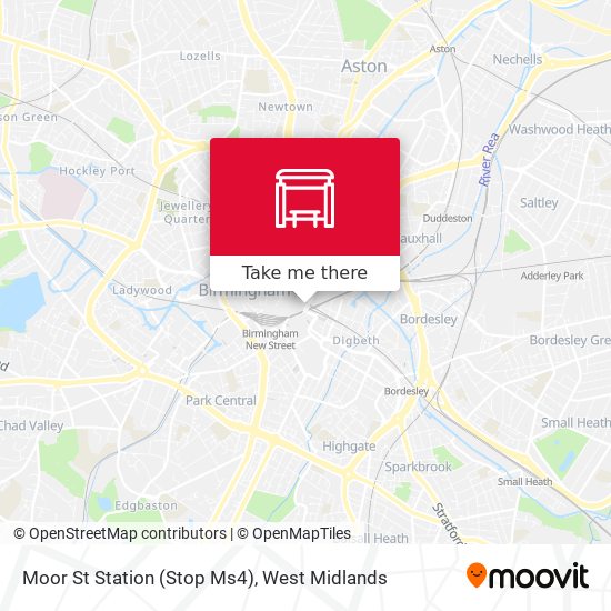 Moor St Station (Stop Ms4) map