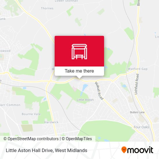 Little Aston Hall Drive map
