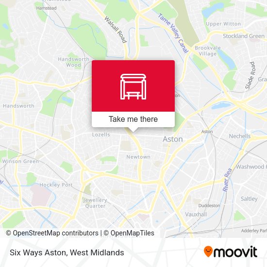 Six Ways Aston map