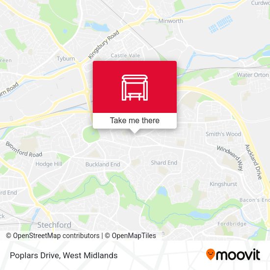 Poplars Drive map