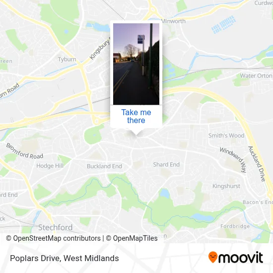 Poplars Drive map