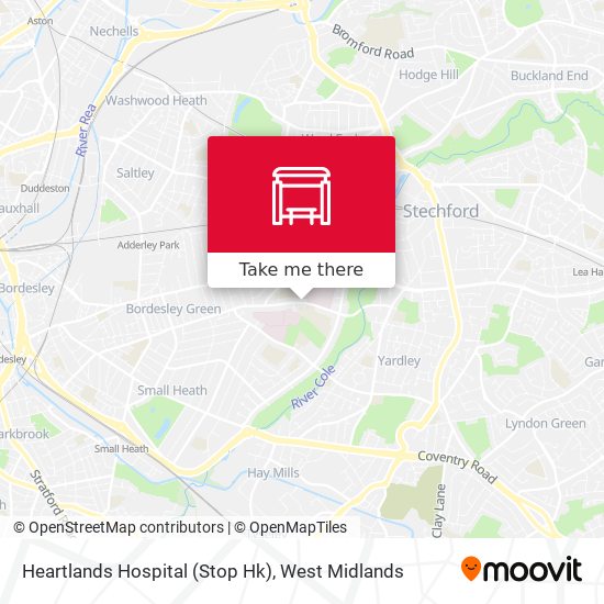 Heartlands Hospital (Stop Hk) map