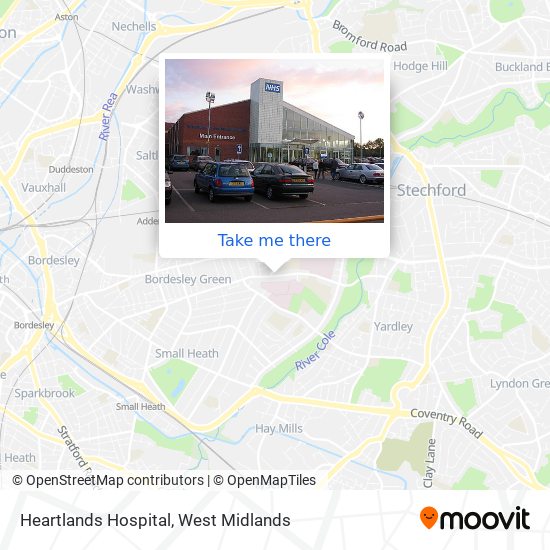 Heartlands Hospital map