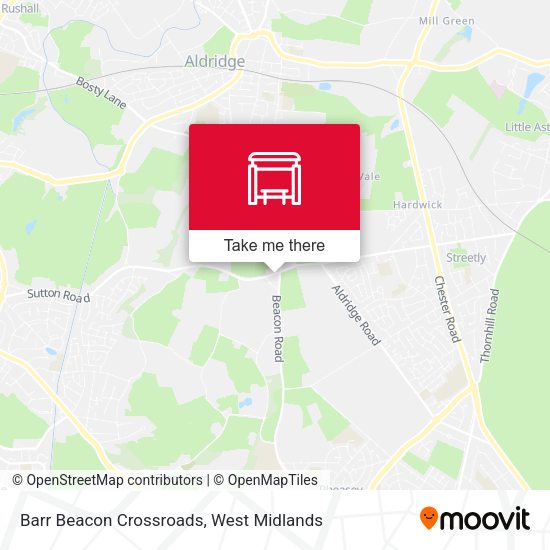 Barr Beacon Crossroads map