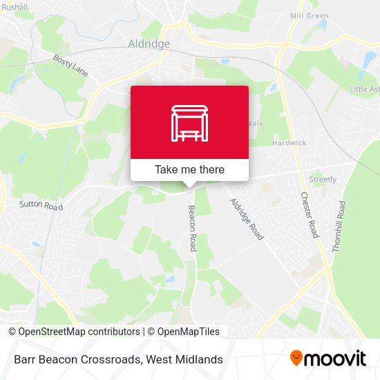 Barr Beacon Crossroads map