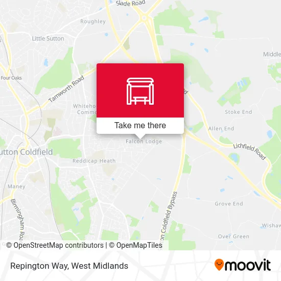 Repington Way map