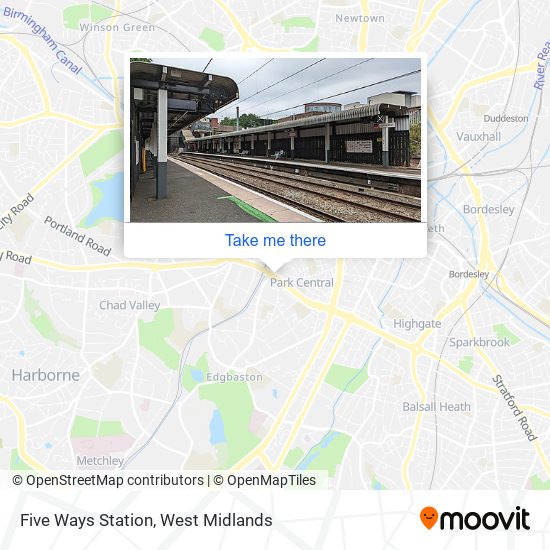Five Ways Station map
