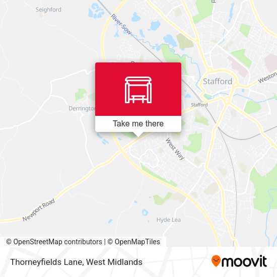Thorneyfields Lane map