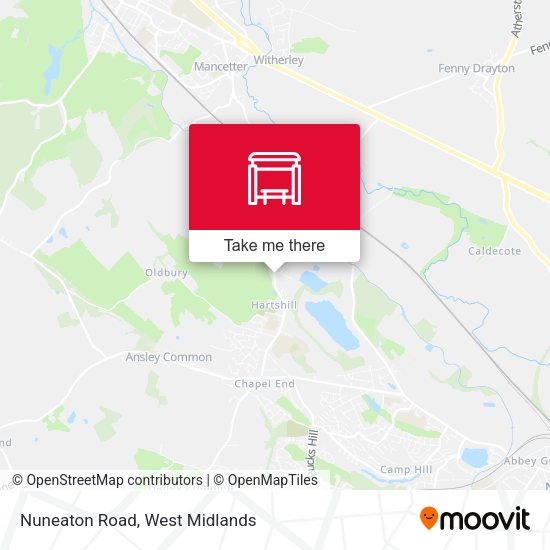 Nuneaton Road map