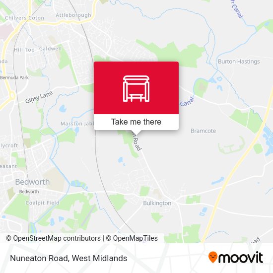 Nuneaton Road map