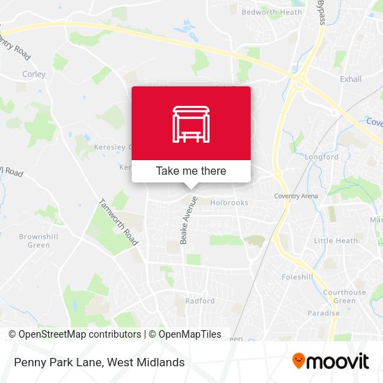 Penny Park Lane map
