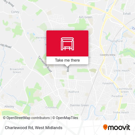 Charlewood Rd map