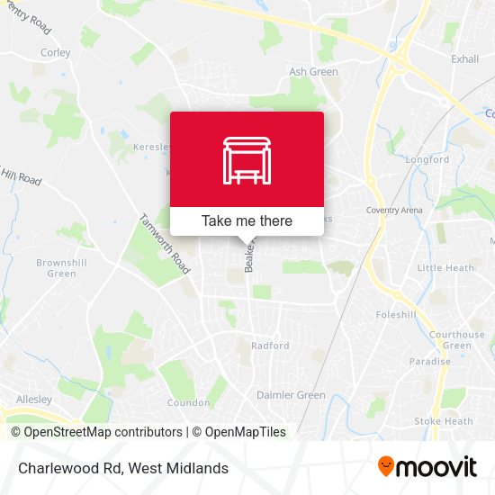 Charlewood Rd map