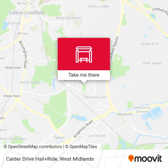 Calder Drive Hail+Ride map