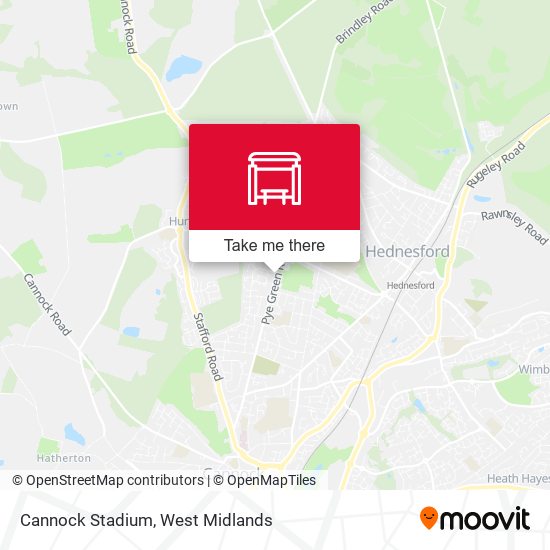 Cannock Stadium map