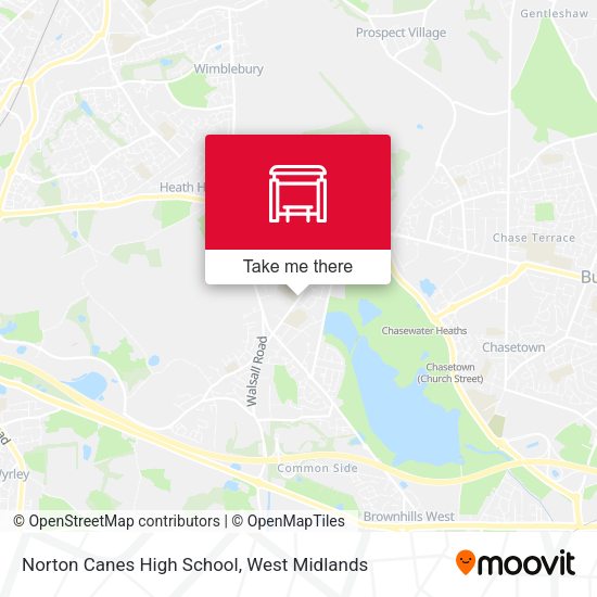 Norton Canes High School map