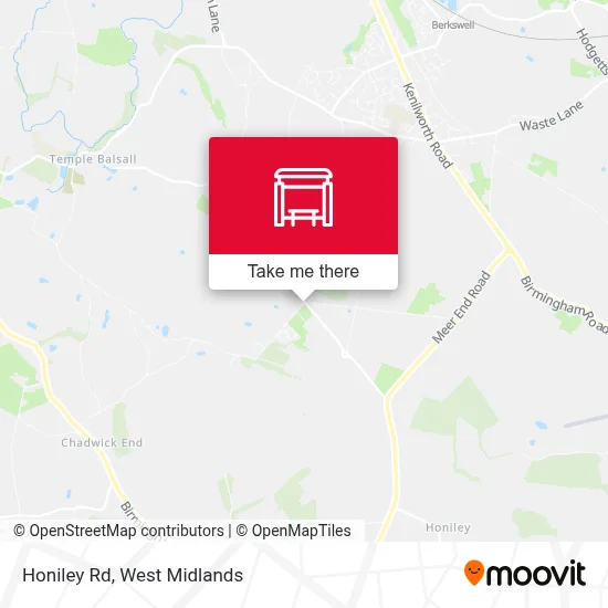 Honiley Rd map