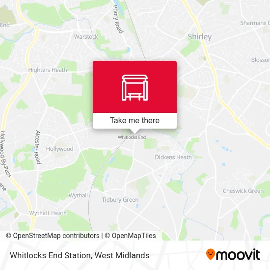 Whitlocks End Station map