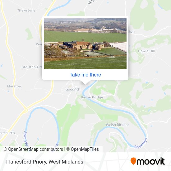 Flanesford Priory map