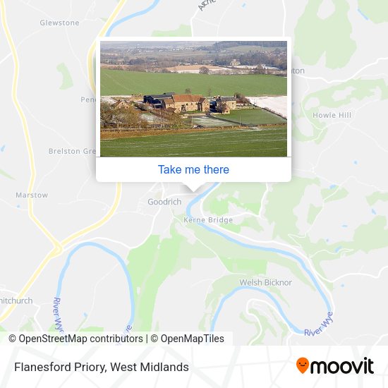 Flanesford Priory map